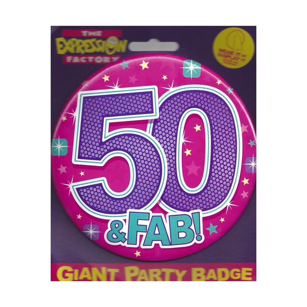 50 & Fab Giant Badge - Celebrations