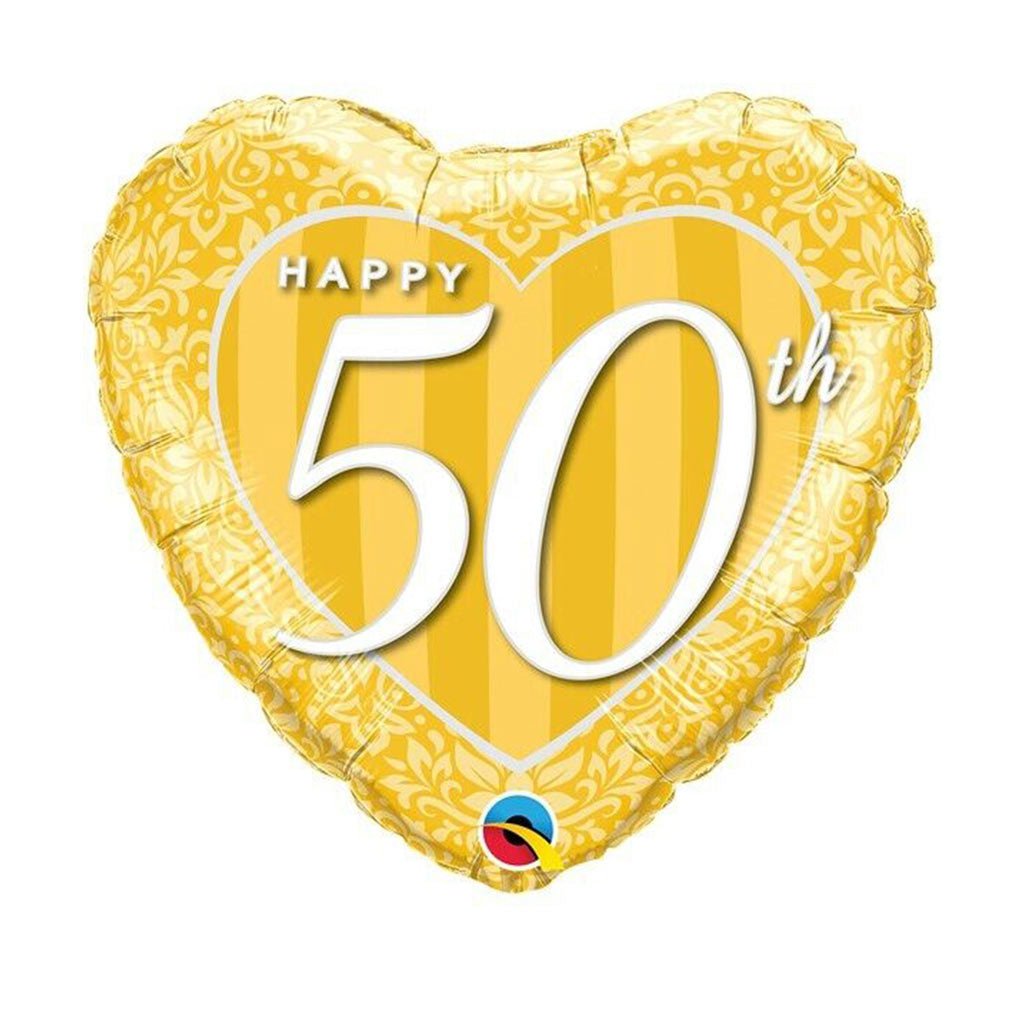50th Anniversary Heart Foil Balloon - Celebrations