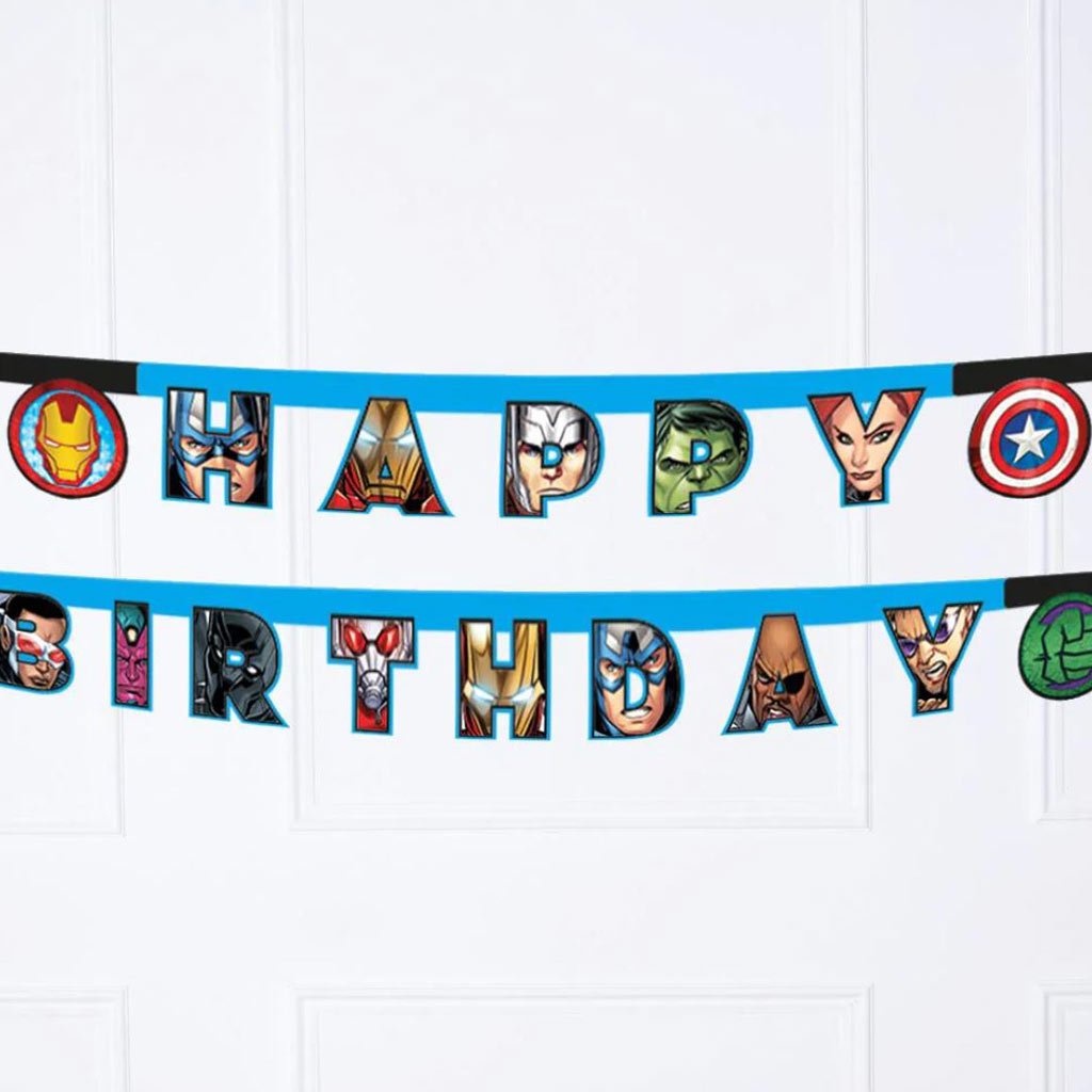 Avengers Blue Letter Banner - Celebrations