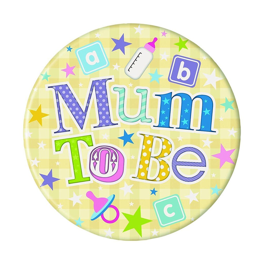 Mum To Be Yellow Jumbo Badge - Celebrations